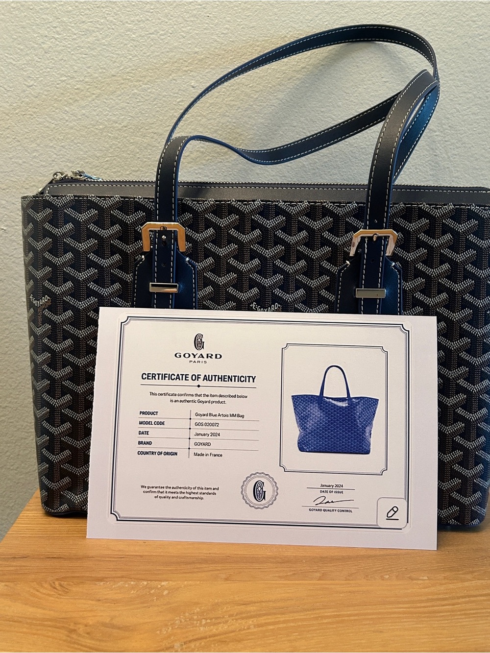 Goyard Blue Artois With Authenticity